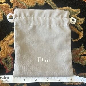 Dior Gray Drawstring Pouch